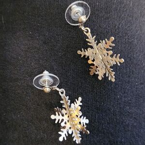 Elegant Snowflake Silver Earrings